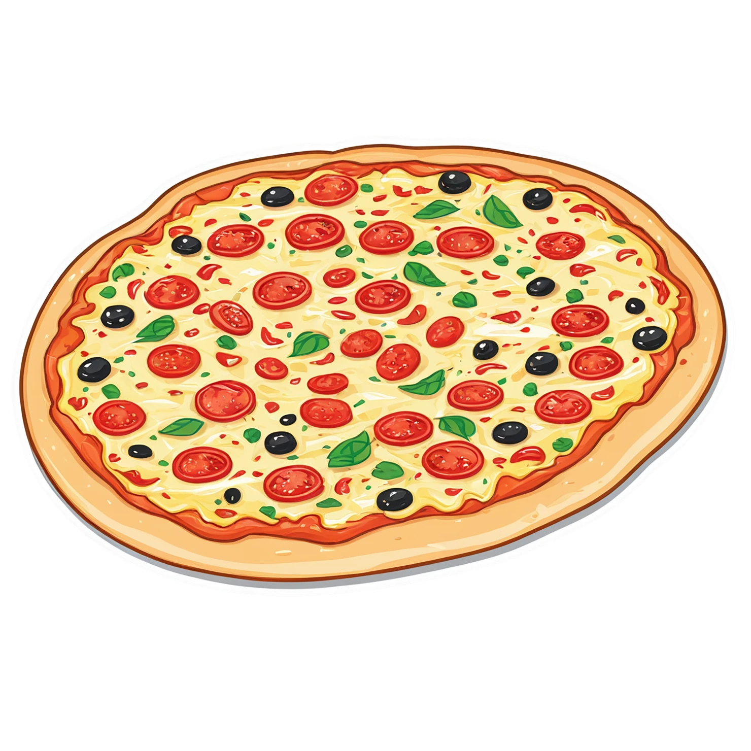 Pizza cute sticker isolated on transparent background #20433