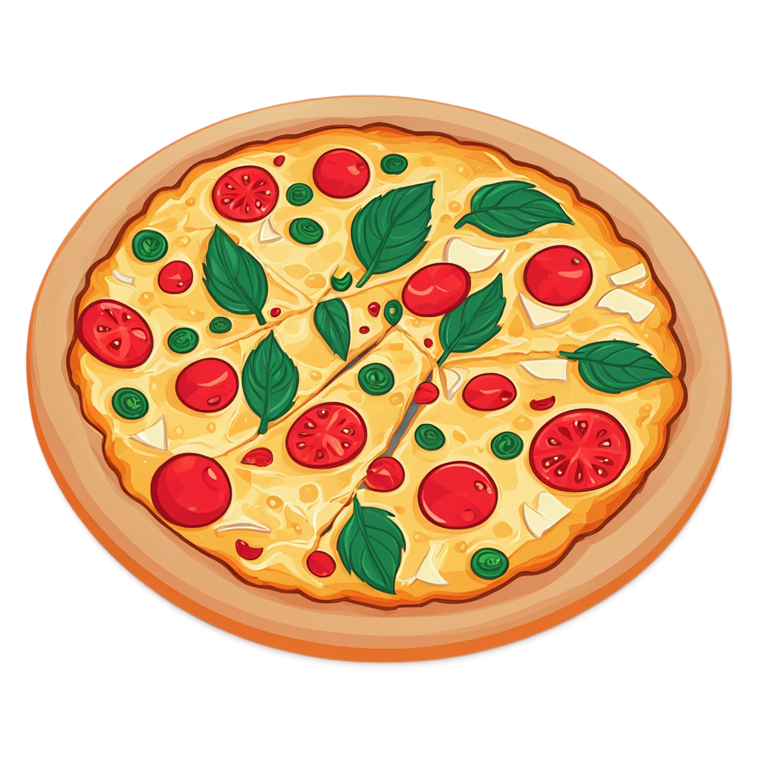 Pizza cute sticker isolated on transparent background #20434