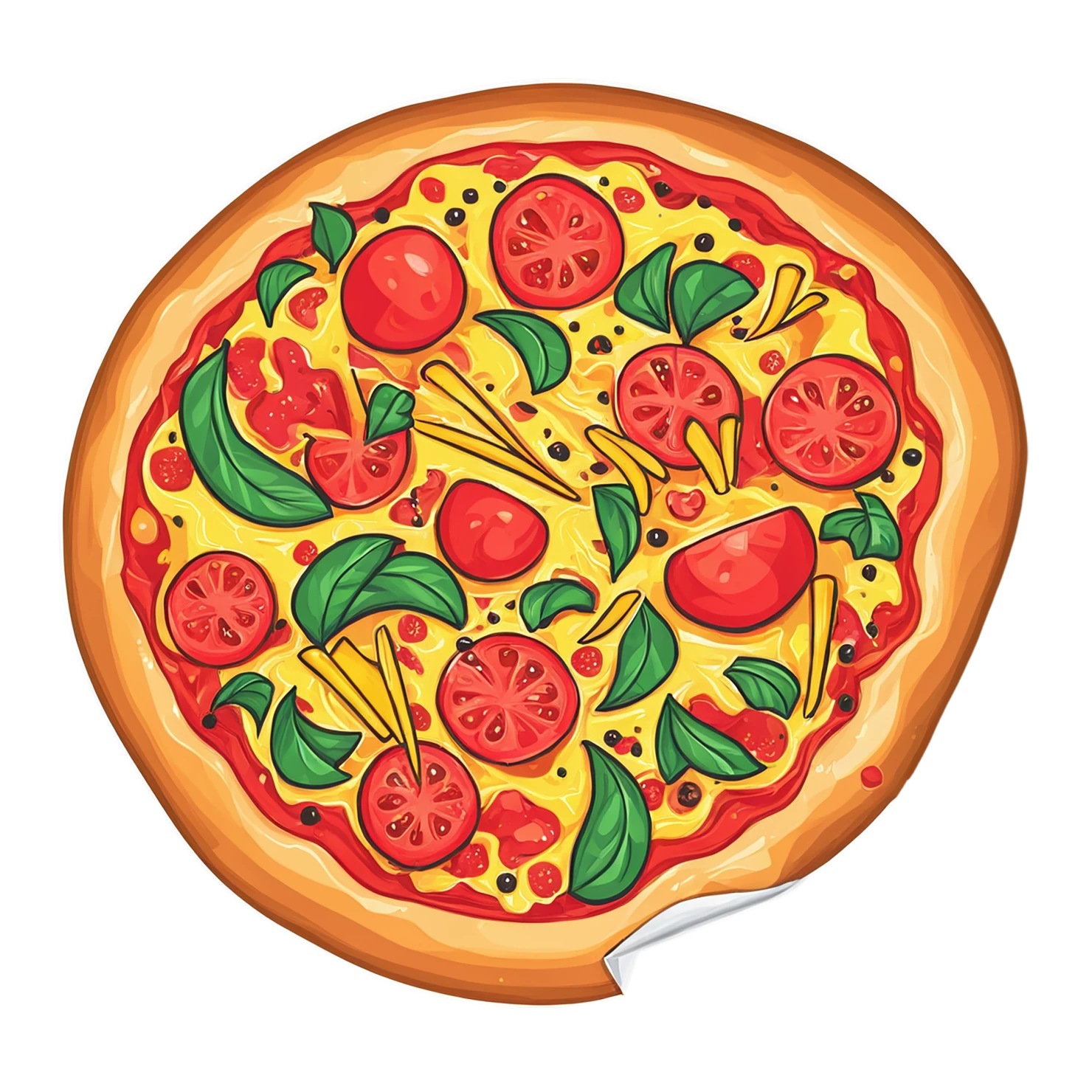 Pizza cute sticker isolated on transparent background #20435
