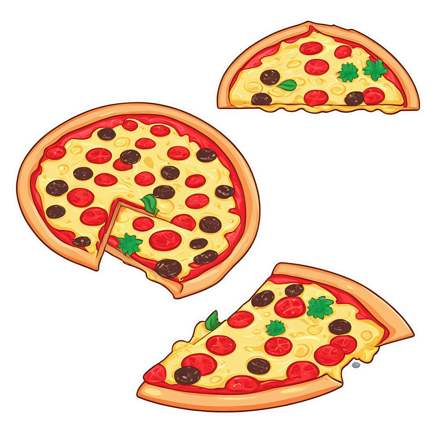 Pizza cute sticker isolated on transparent background #20436
