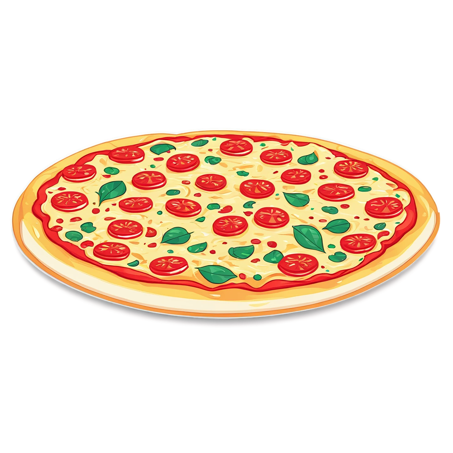 Pizza cute sticker isolated on transparent background #20437
