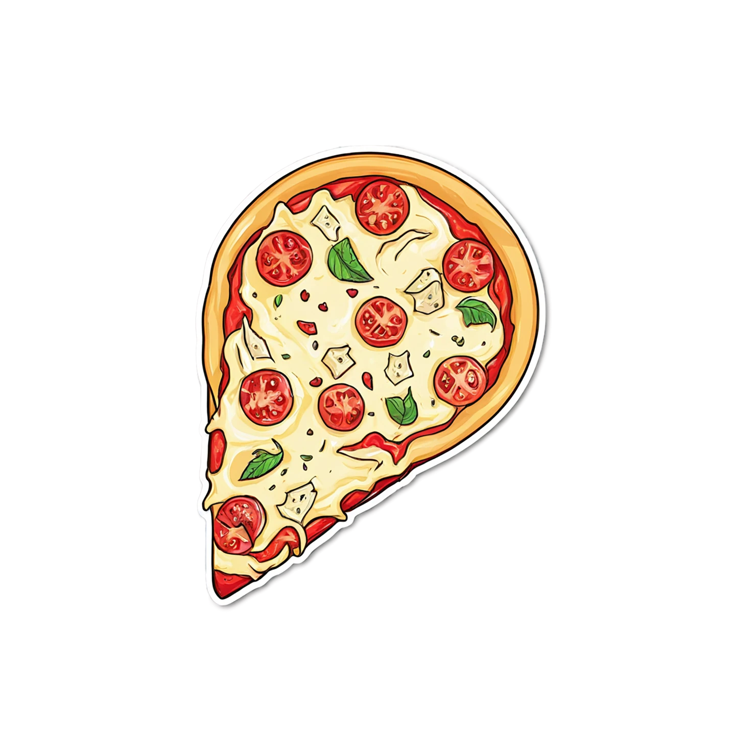 Pizza cute sticker isolated on transparent background #20439