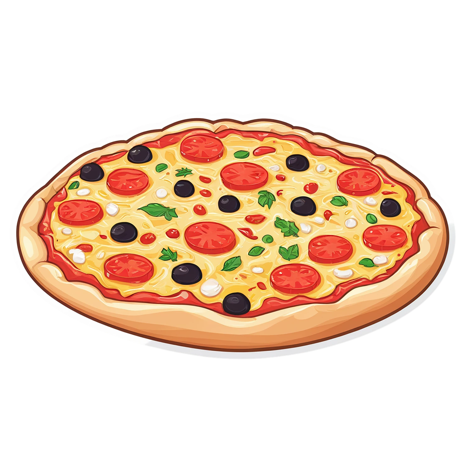 Pizza cute sticker isolated on transparent background #20440