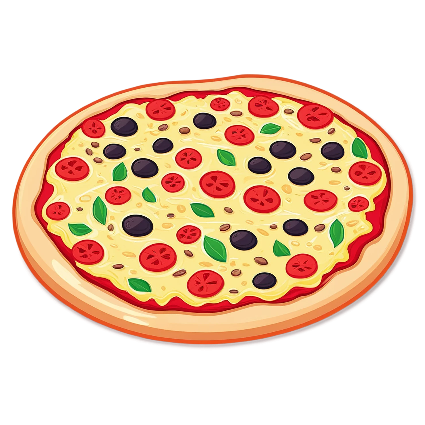 Pizza cute sticker isolated on transparent background #20441