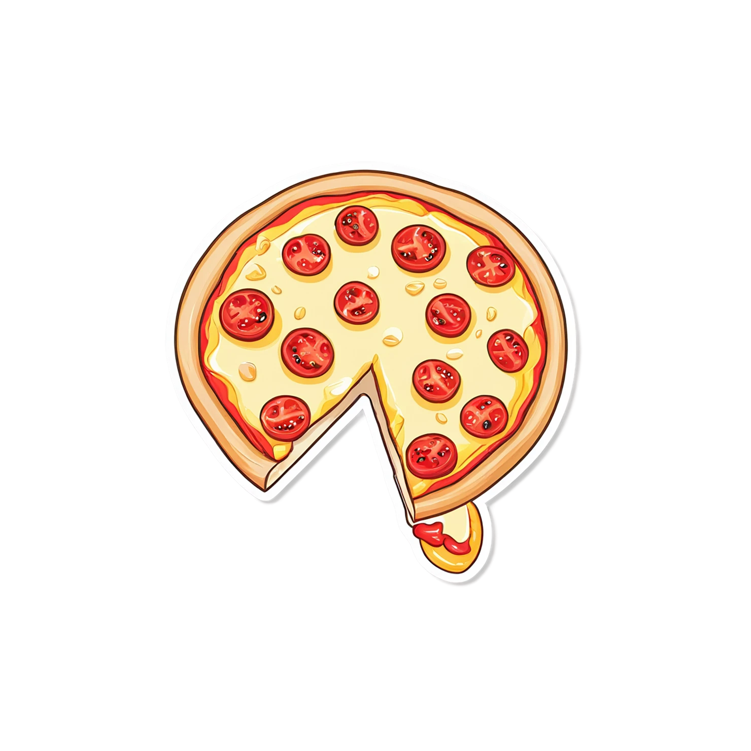 Pizza cute sticker isolated on transparent background #20442