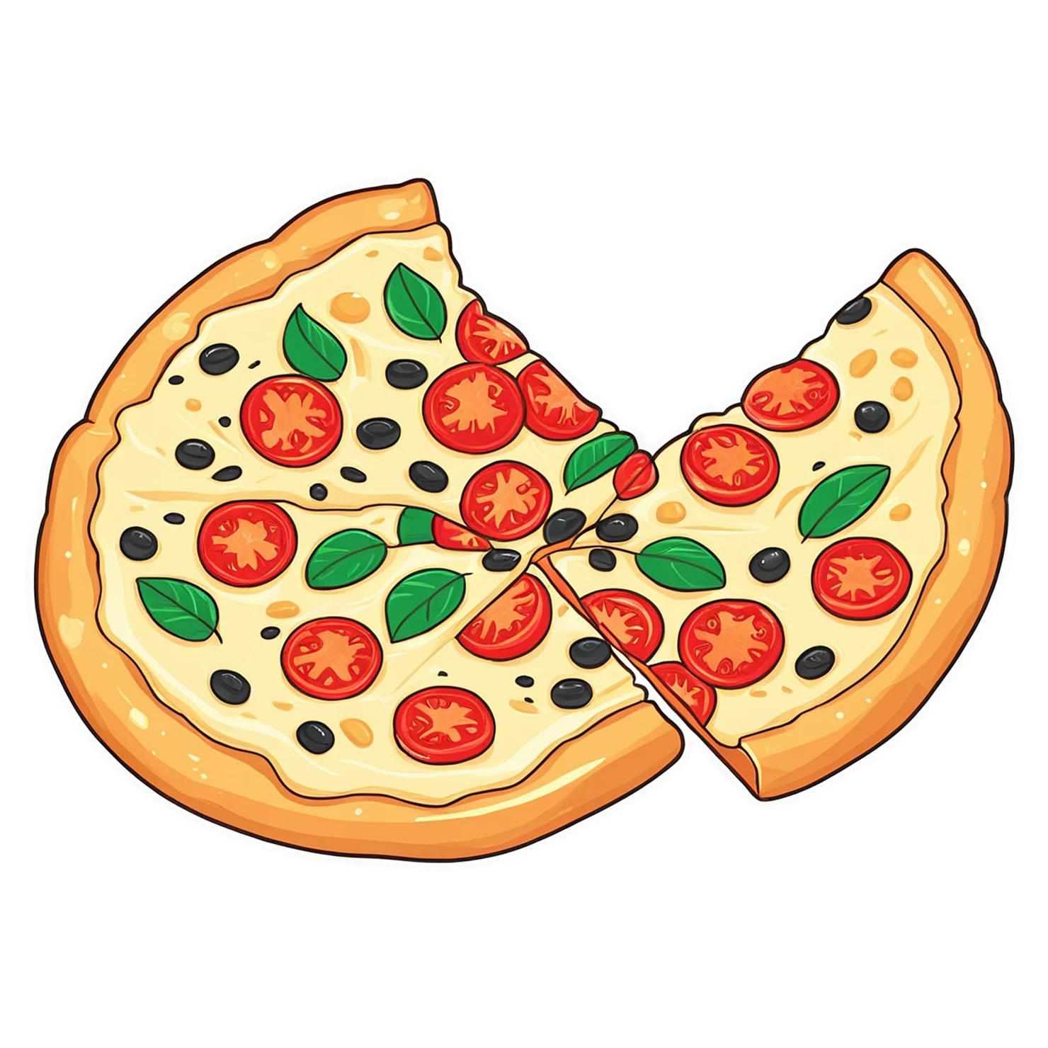 Pizza cute sticker isolated on transparent background #20444
