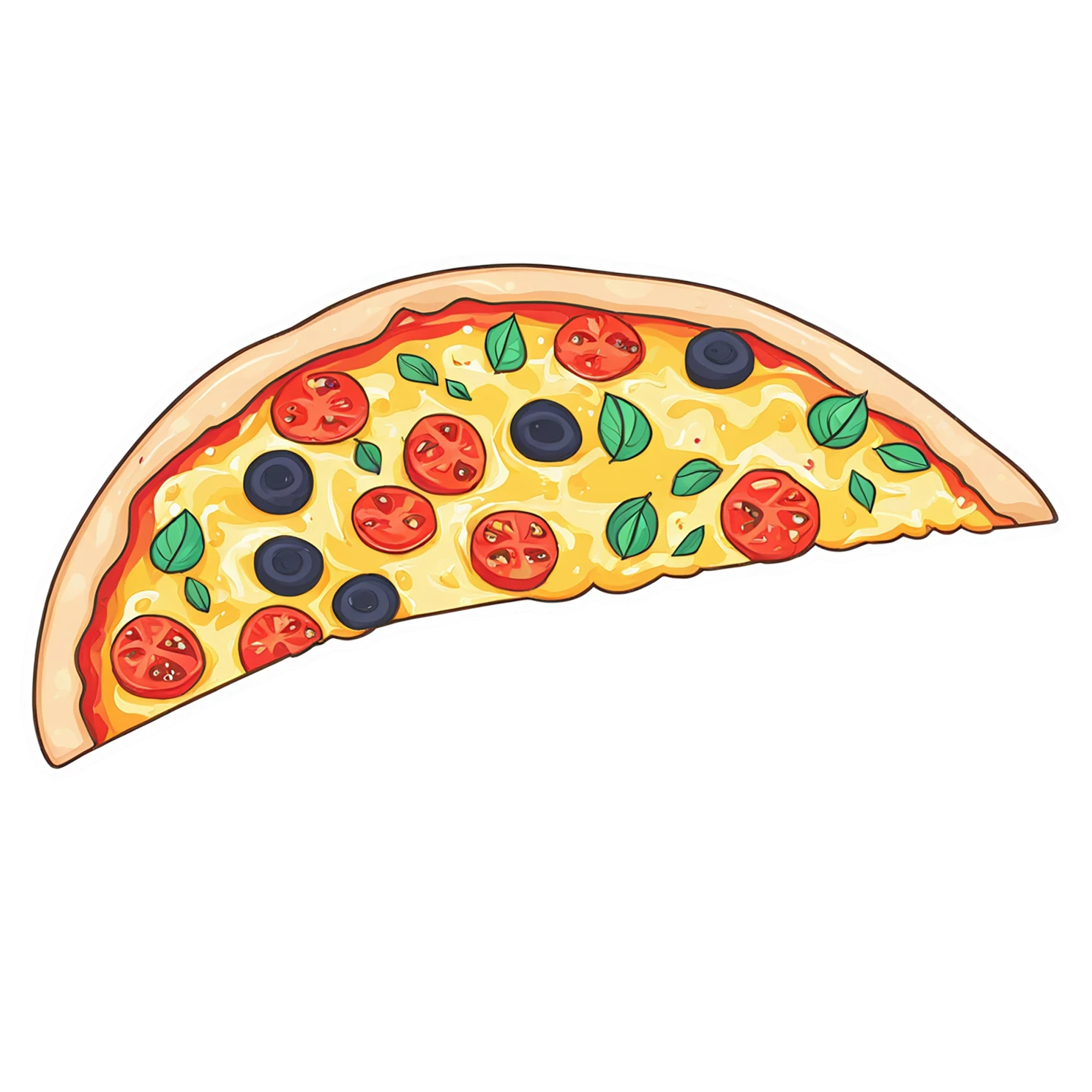 Pizza cute sticker isolated on transparent background #20445