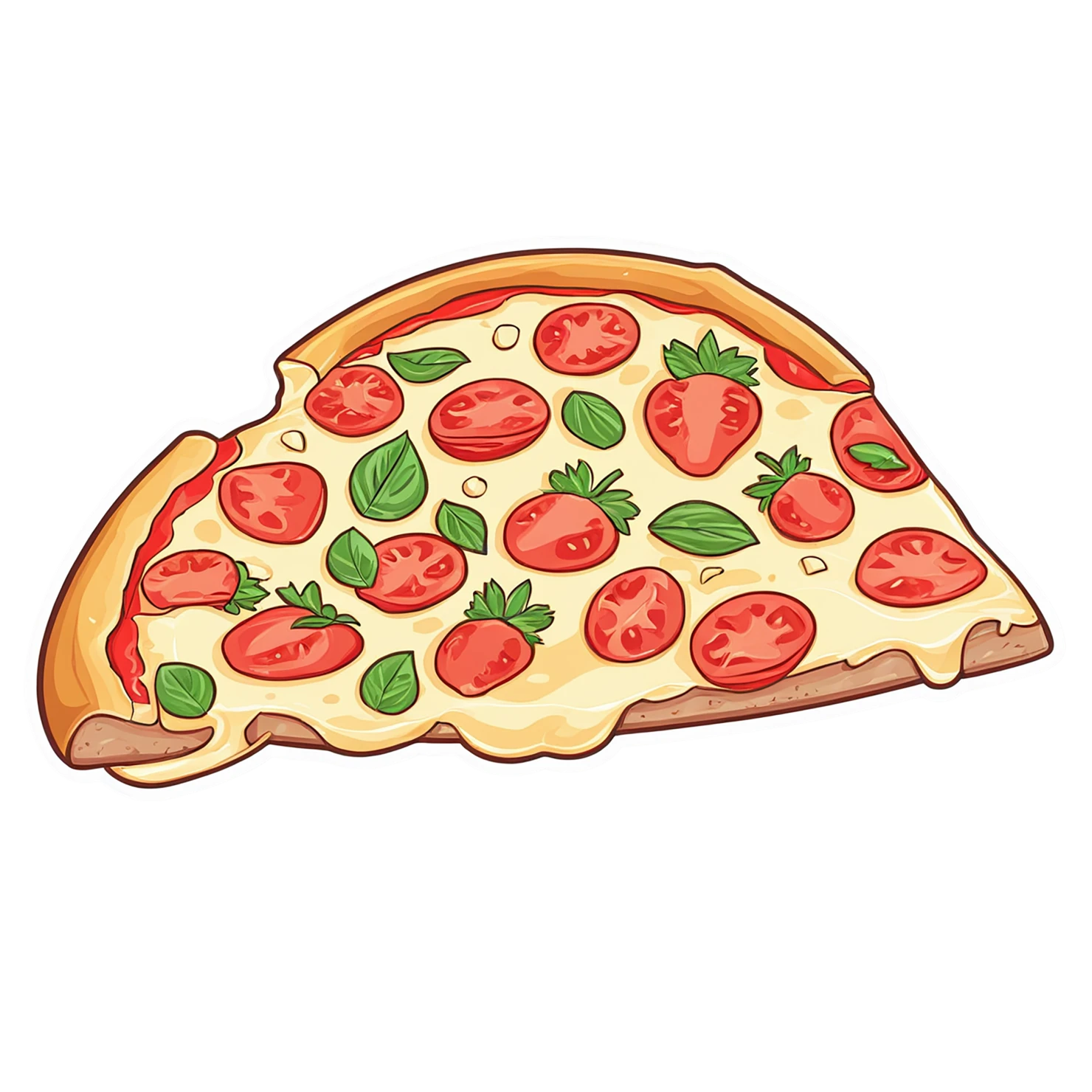 Pizza cute sticker isolated on transparent background #20446