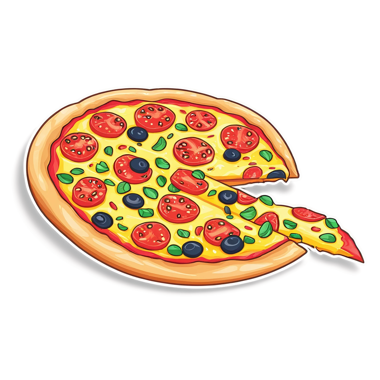 Pizza cute sticker isolated on transparent background #20448