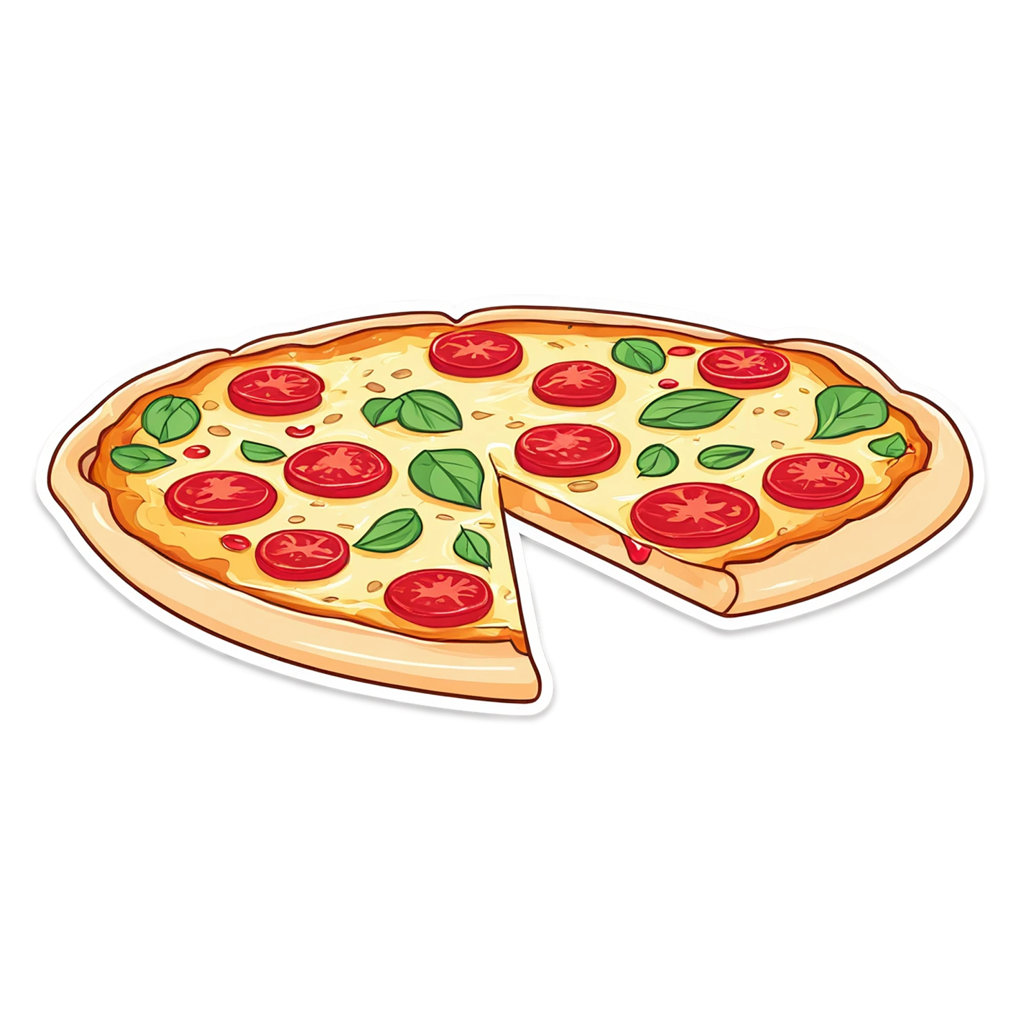 Pizza cute sticker isolated on transparent background #20449