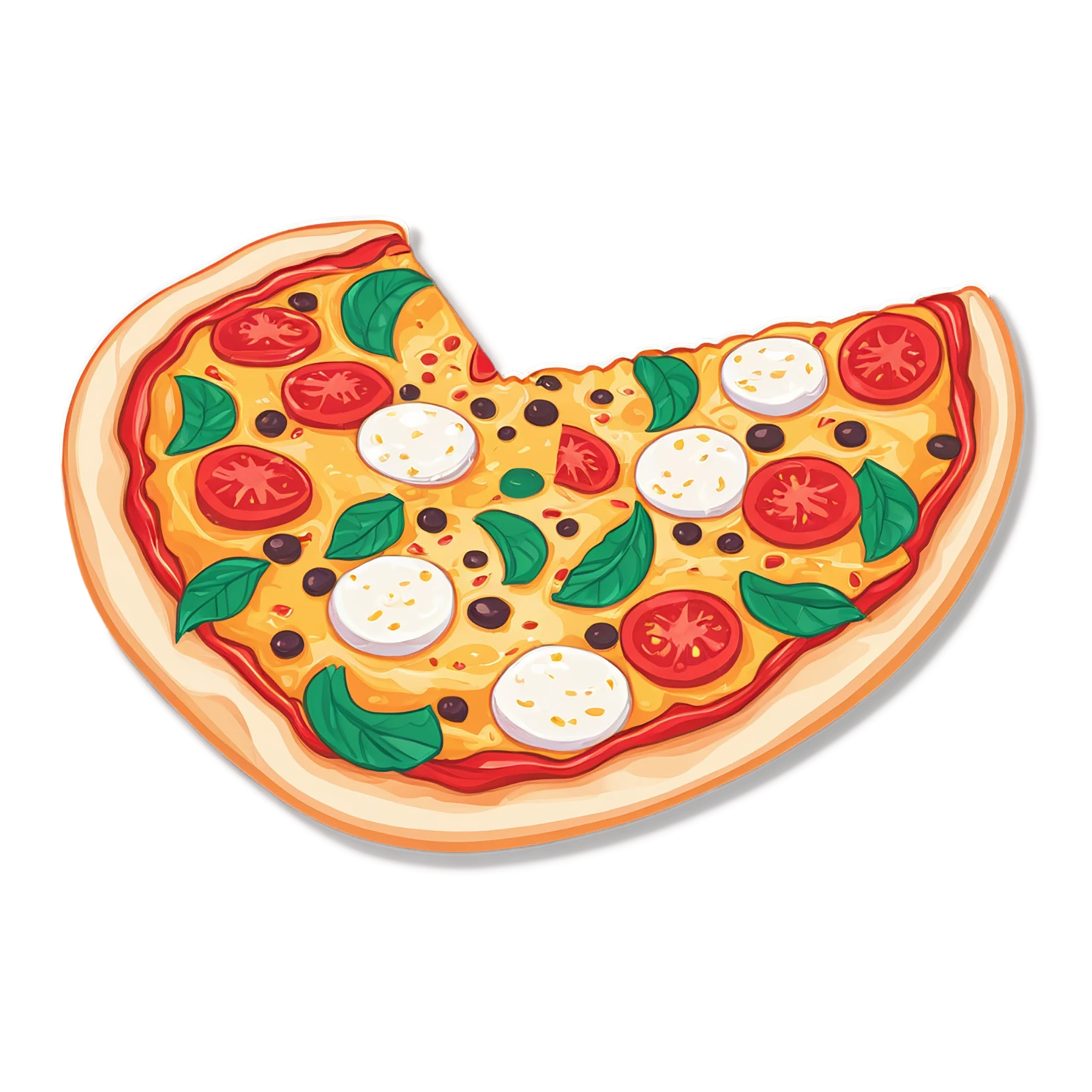 Pizza cute sticker isolated on transparent background #20450
