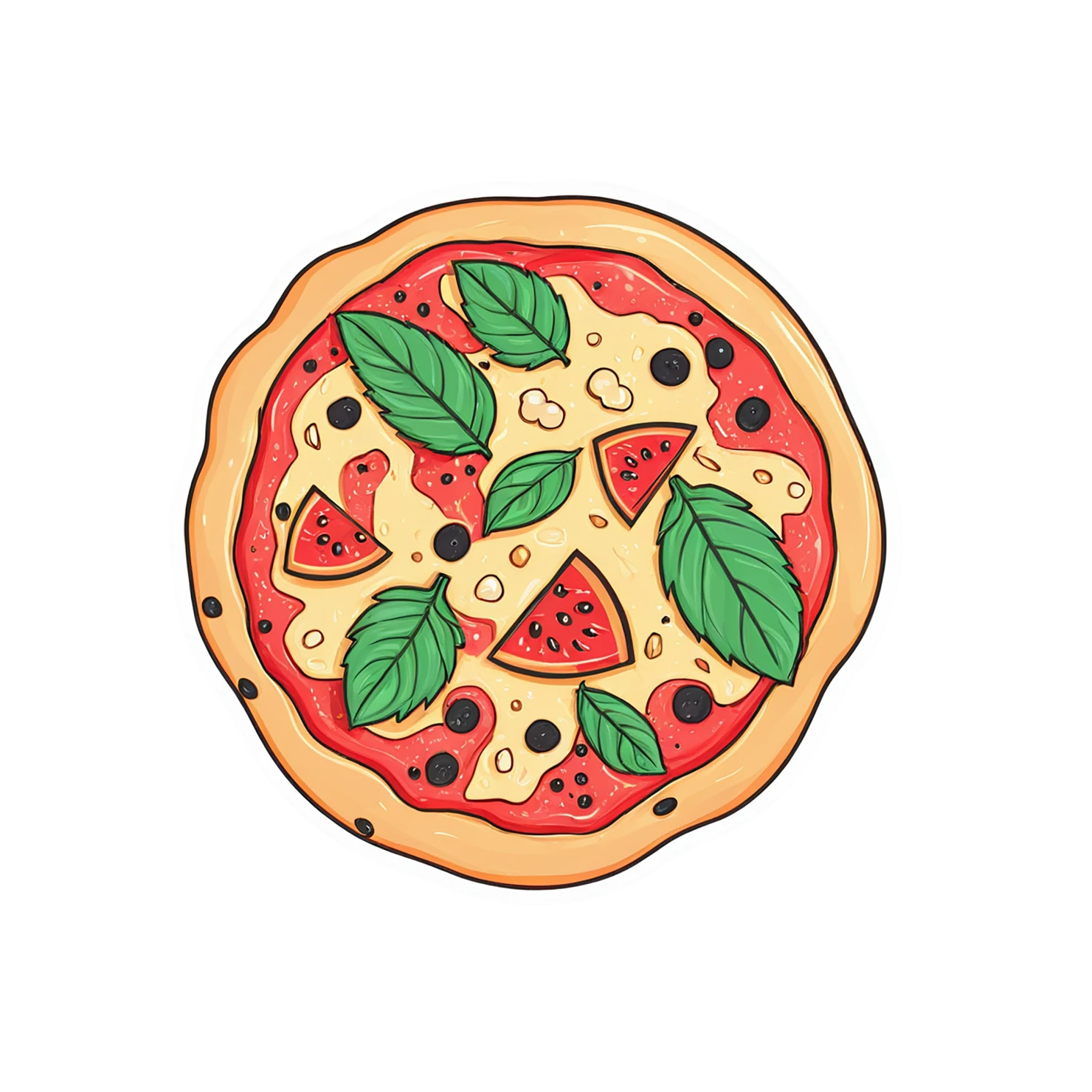 Pizza cute sticker isolated on transparent background #20453