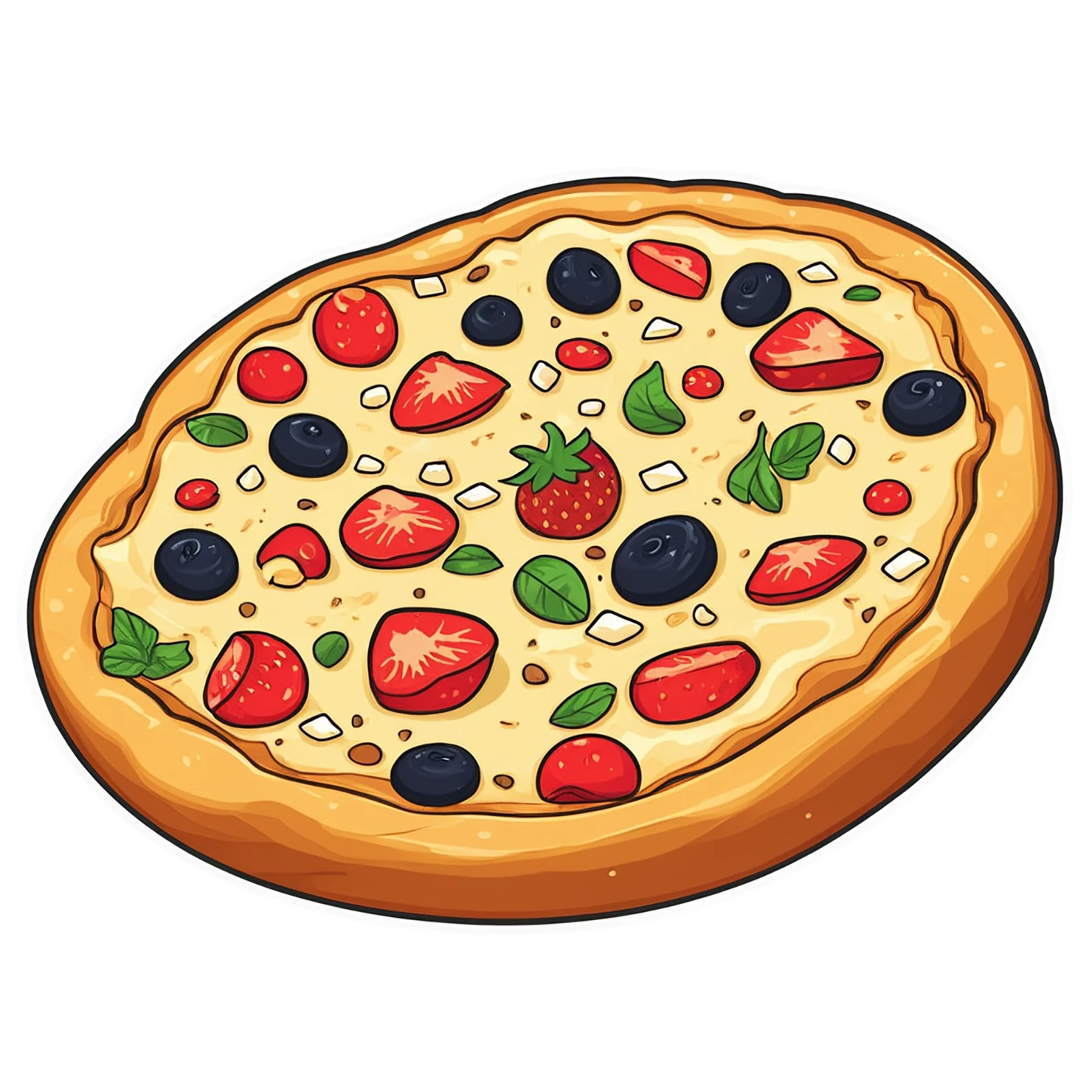 Pizza cute sticker isolated on transparent background #20454