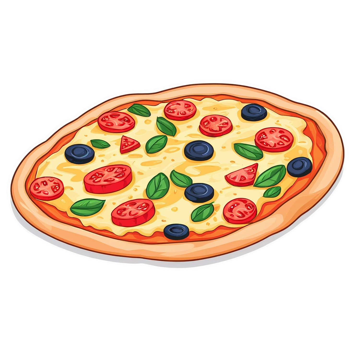 Pizza cute sticker isolated on transparent background #20456