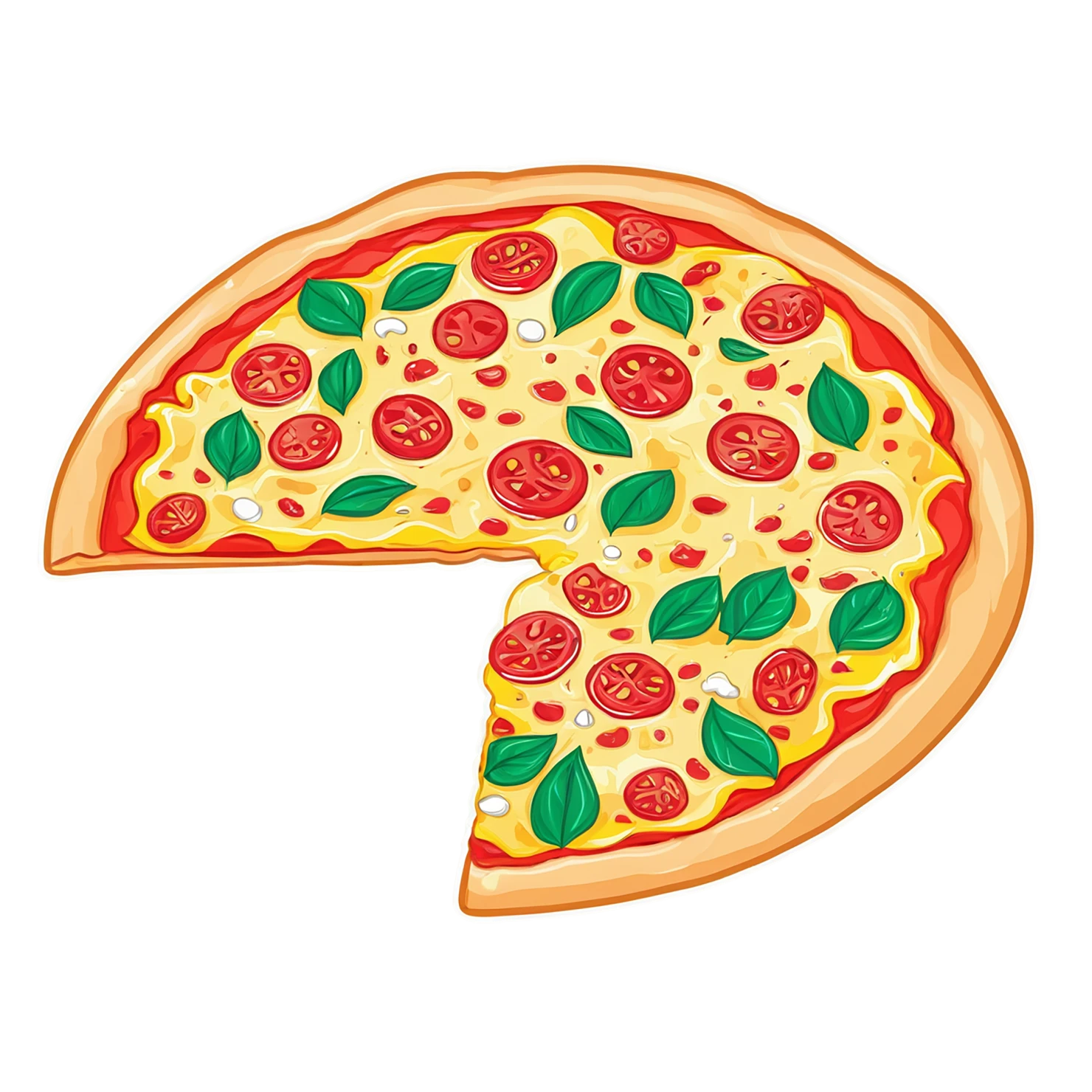 Pizza cute sticker isolated on transparent background #20459