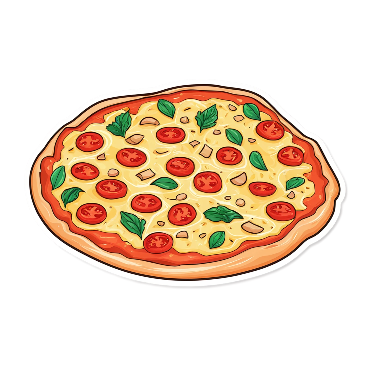 Pizza cute sticker isolated on transparent background #20460