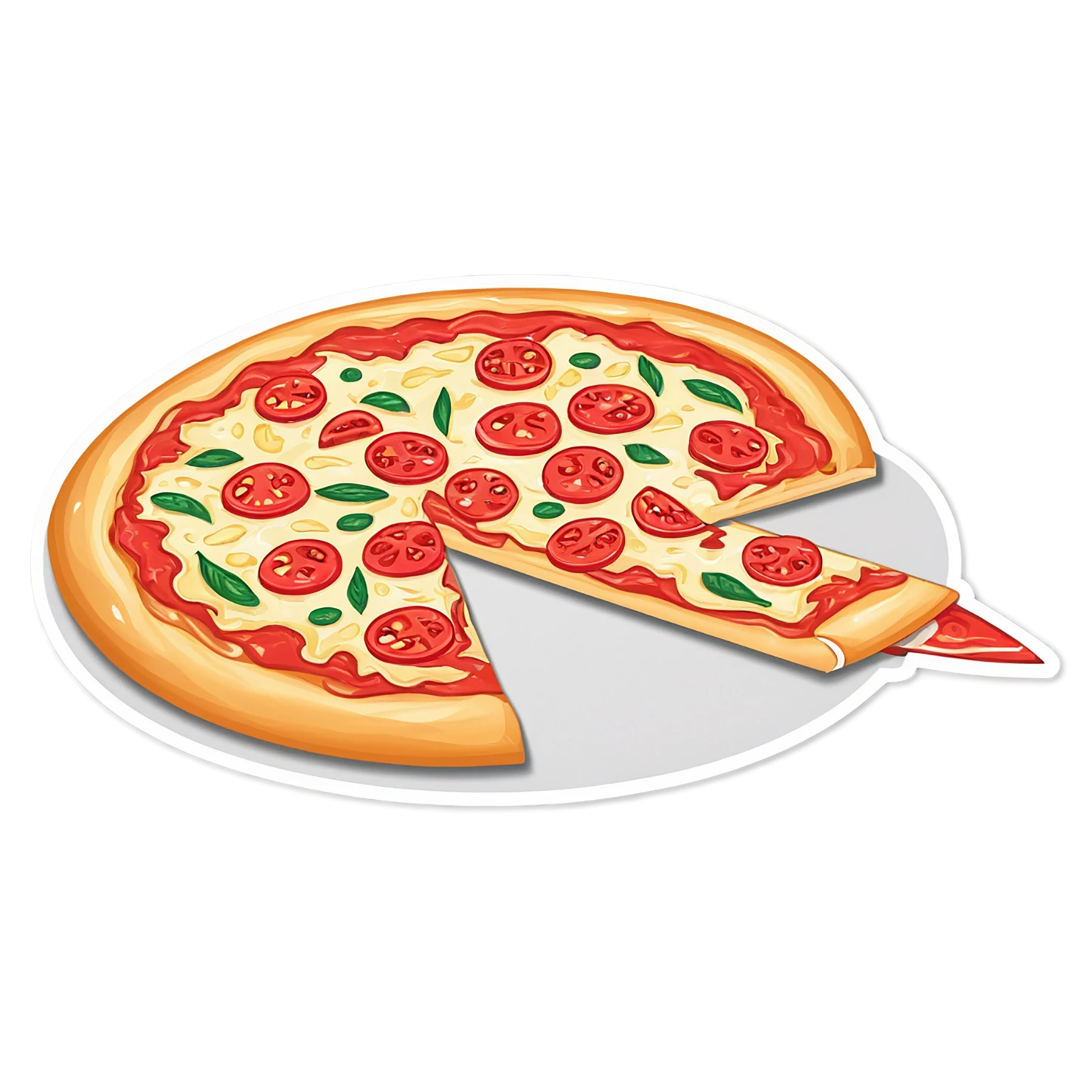 Pizza cute sticker isolated on transparent background #20461