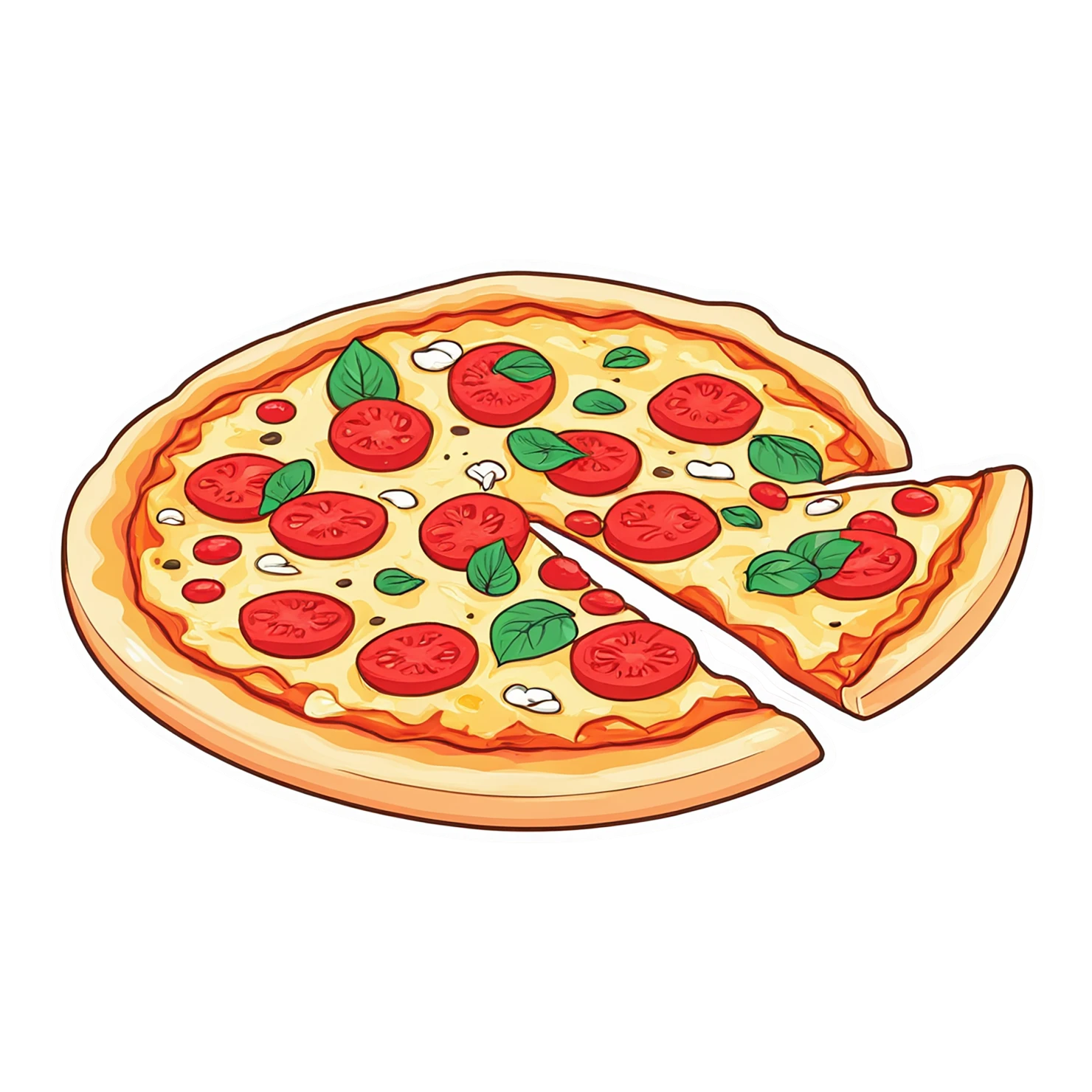Pizza cute sticker isolated on transparent background #20462