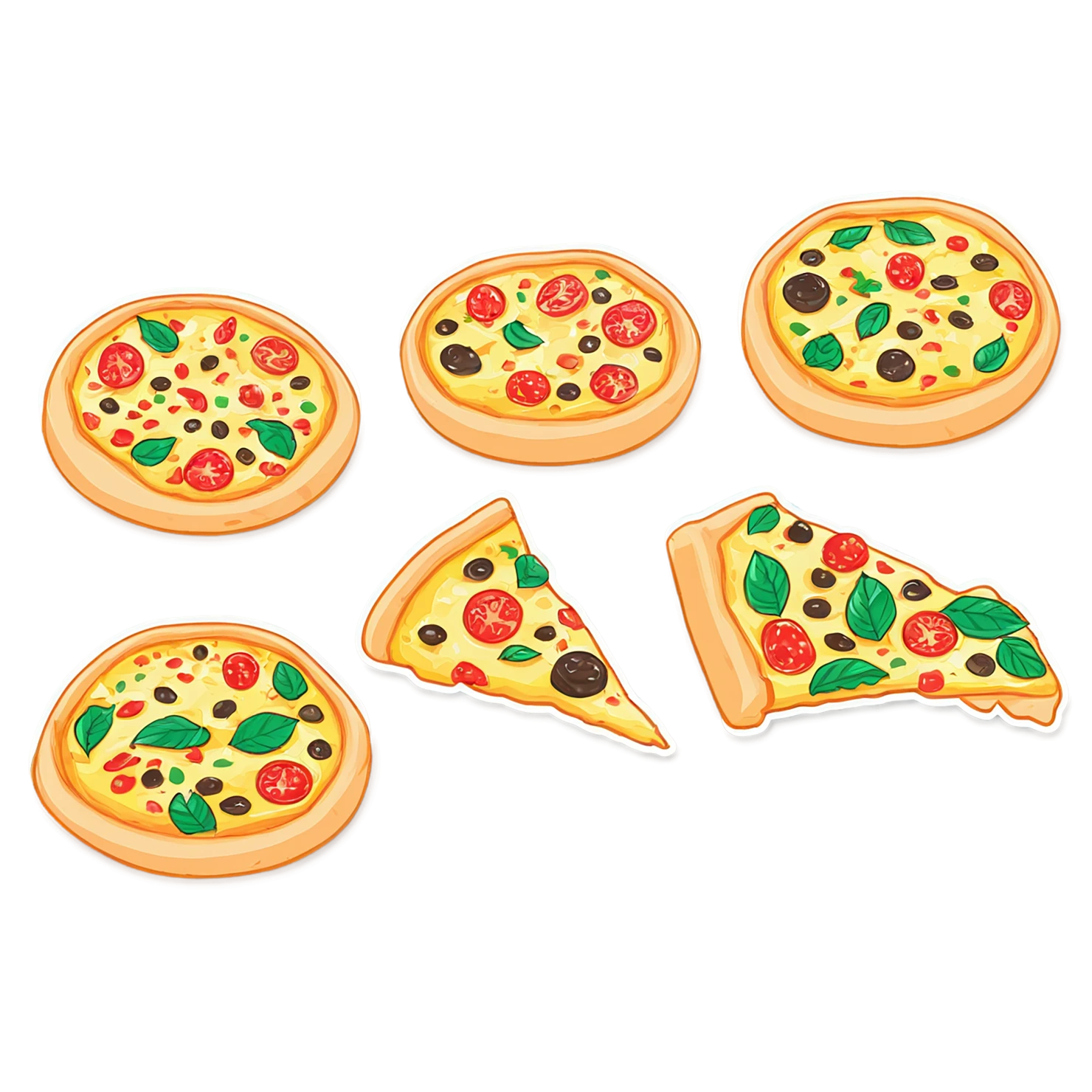 Pizza cute sticker isolated on transparent background #20464