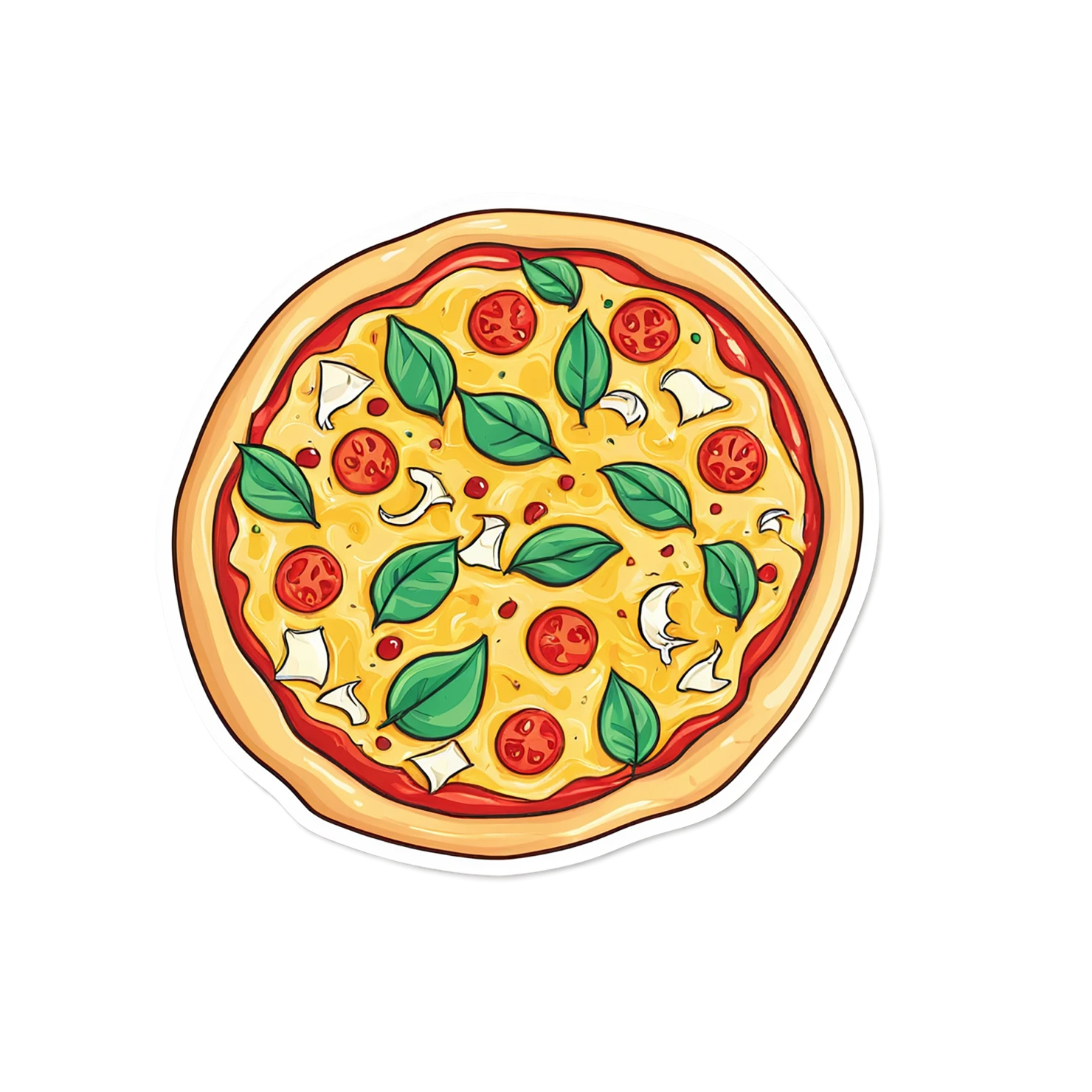 Pizza cute sticker isolated on transparent background #20465