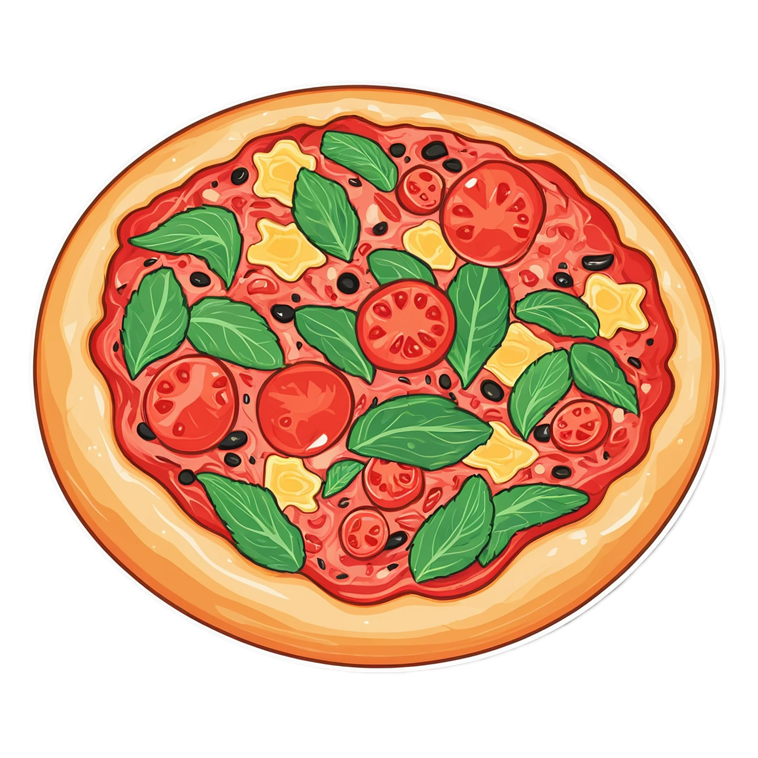 Pizza cute sticker isolated on transparent background #20466
