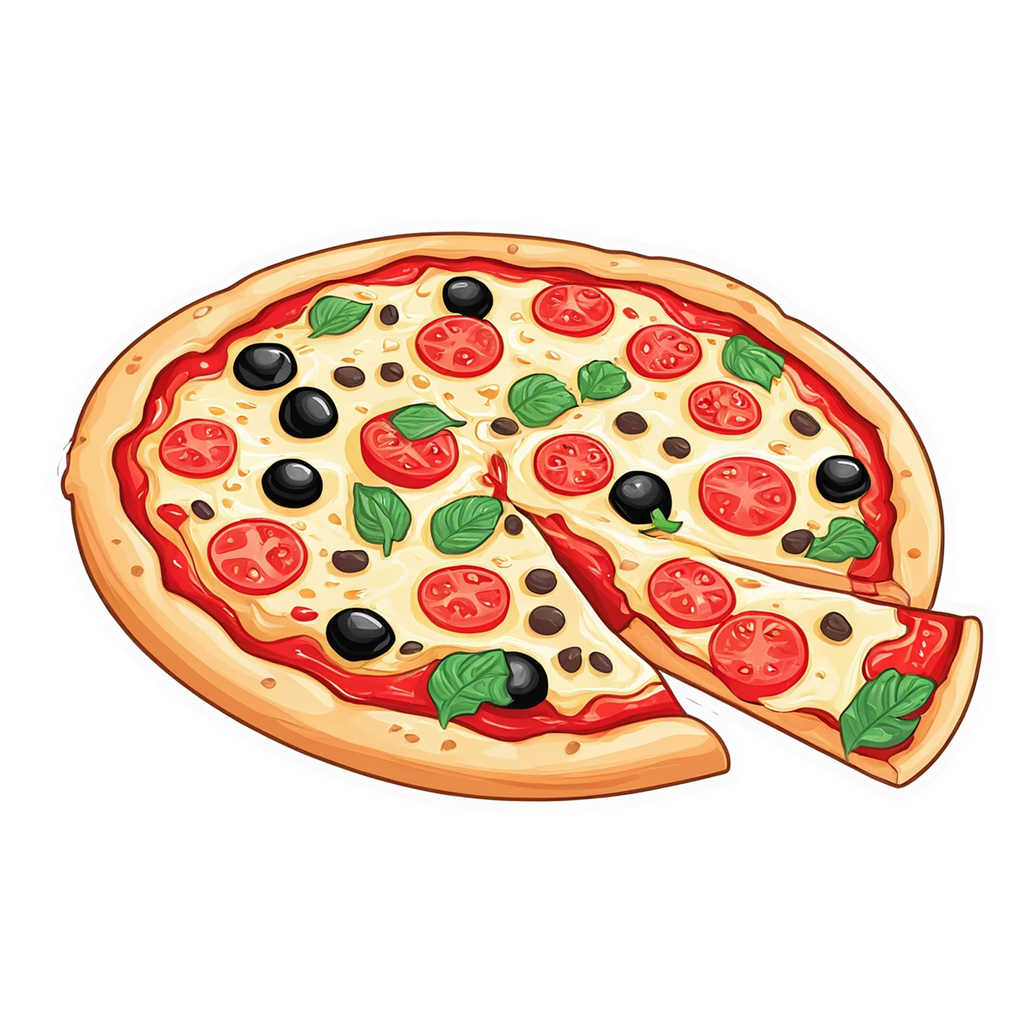 Pizza cute sticker isolated on transparent background #20467