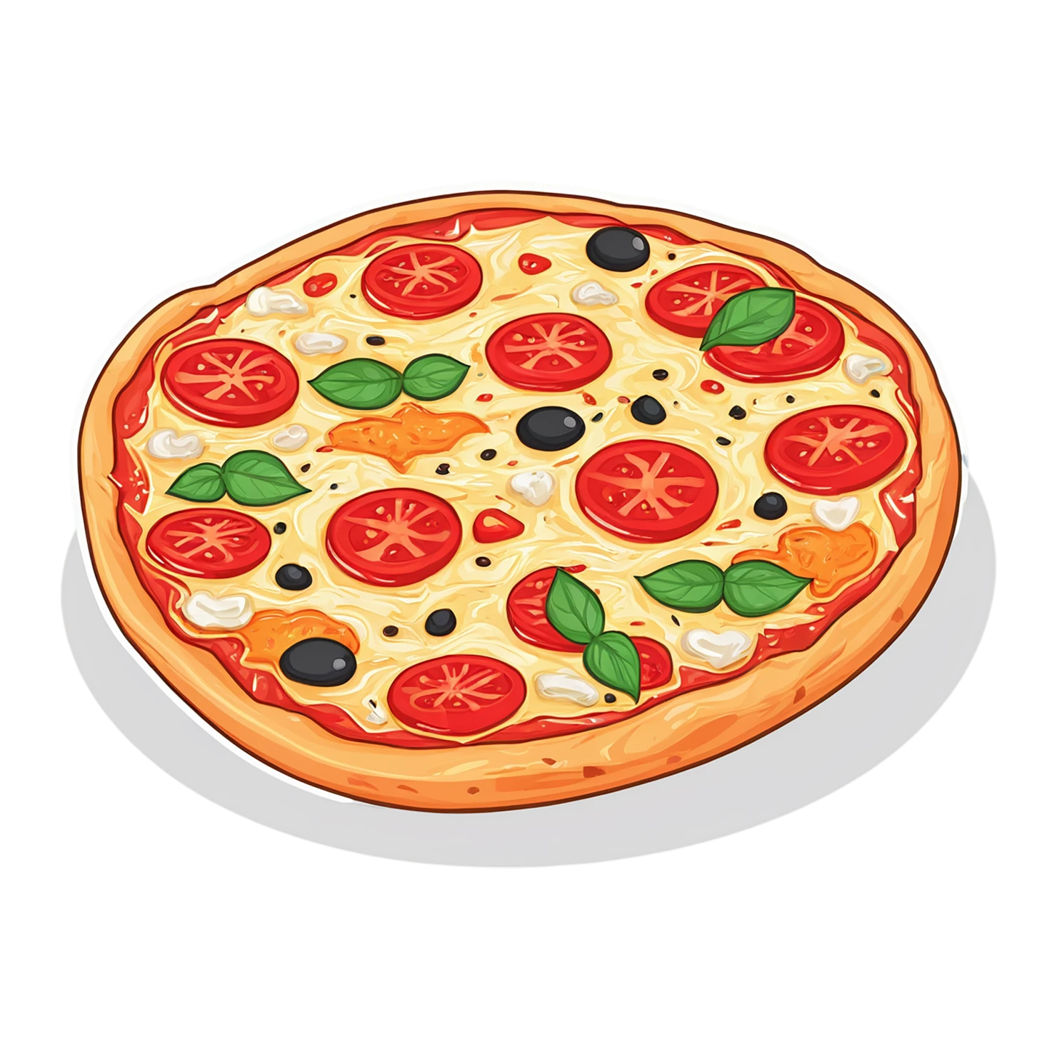 Pizza cute sticker isolated on transparent background #20468