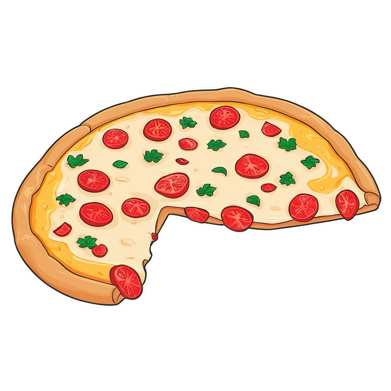 Pizza cute sticker isolated on transparent background #20469