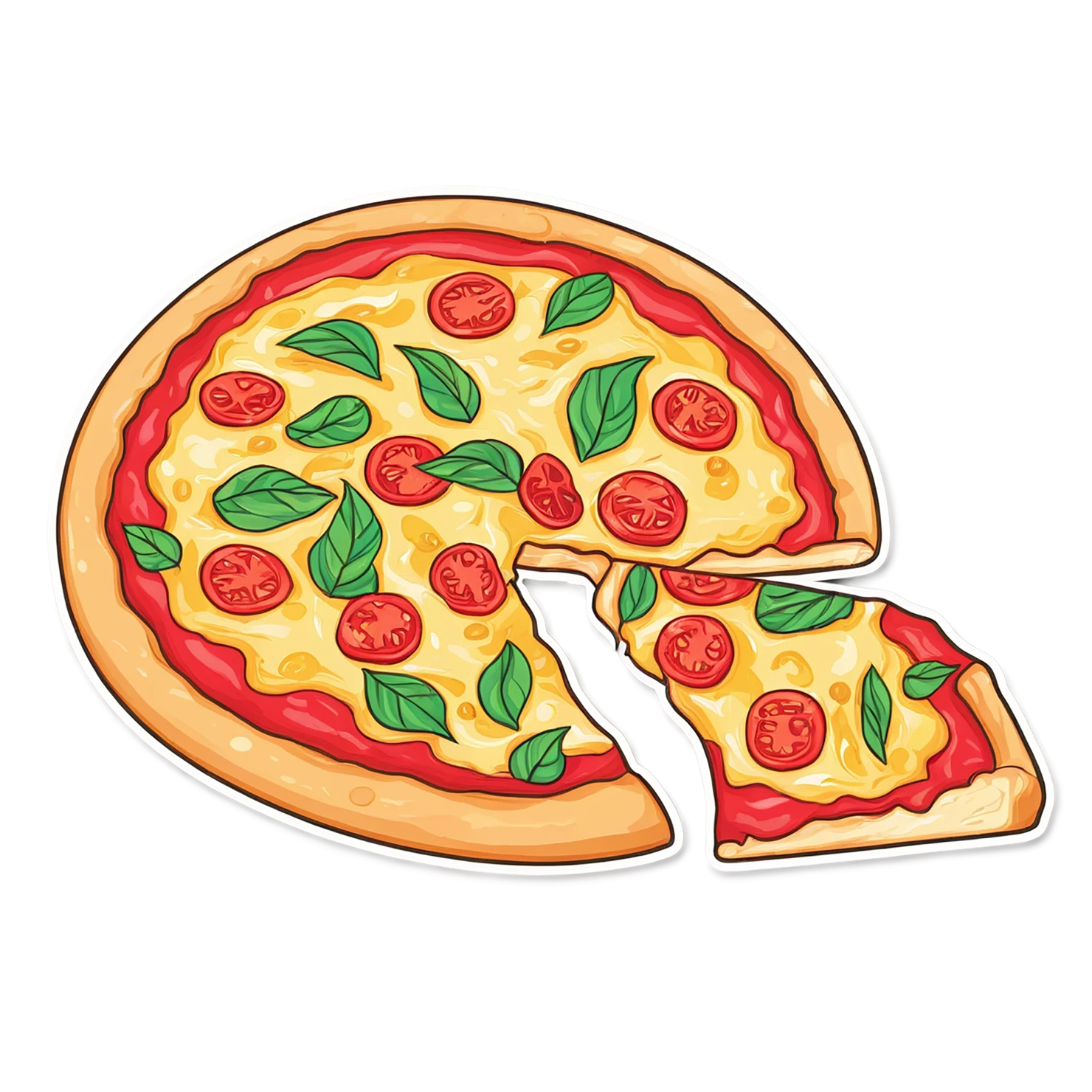 Pizza cute sticker isolated on transparent background #20470