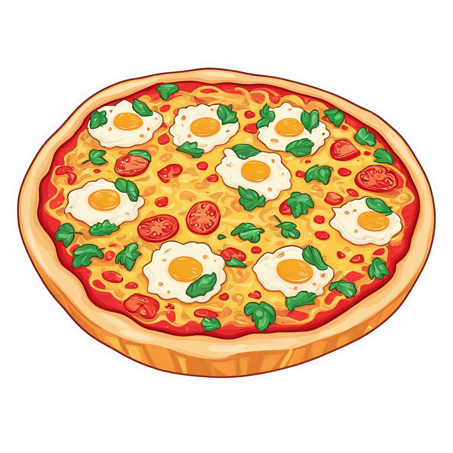 Pizza cute sticker isolated on transparent background #20472