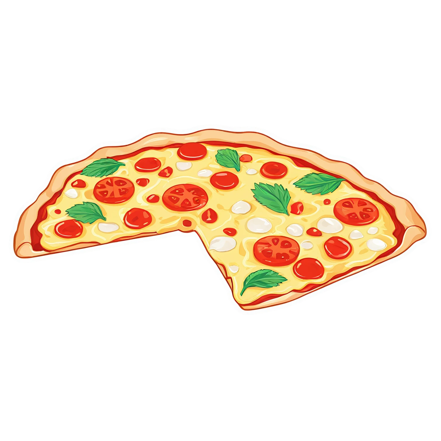 Pizza cute sticker isolated on transparent background #20473