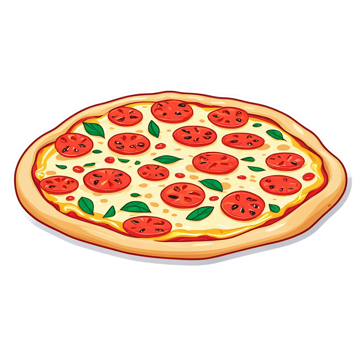 Pizza cute sticker isolated on transparent background #20476