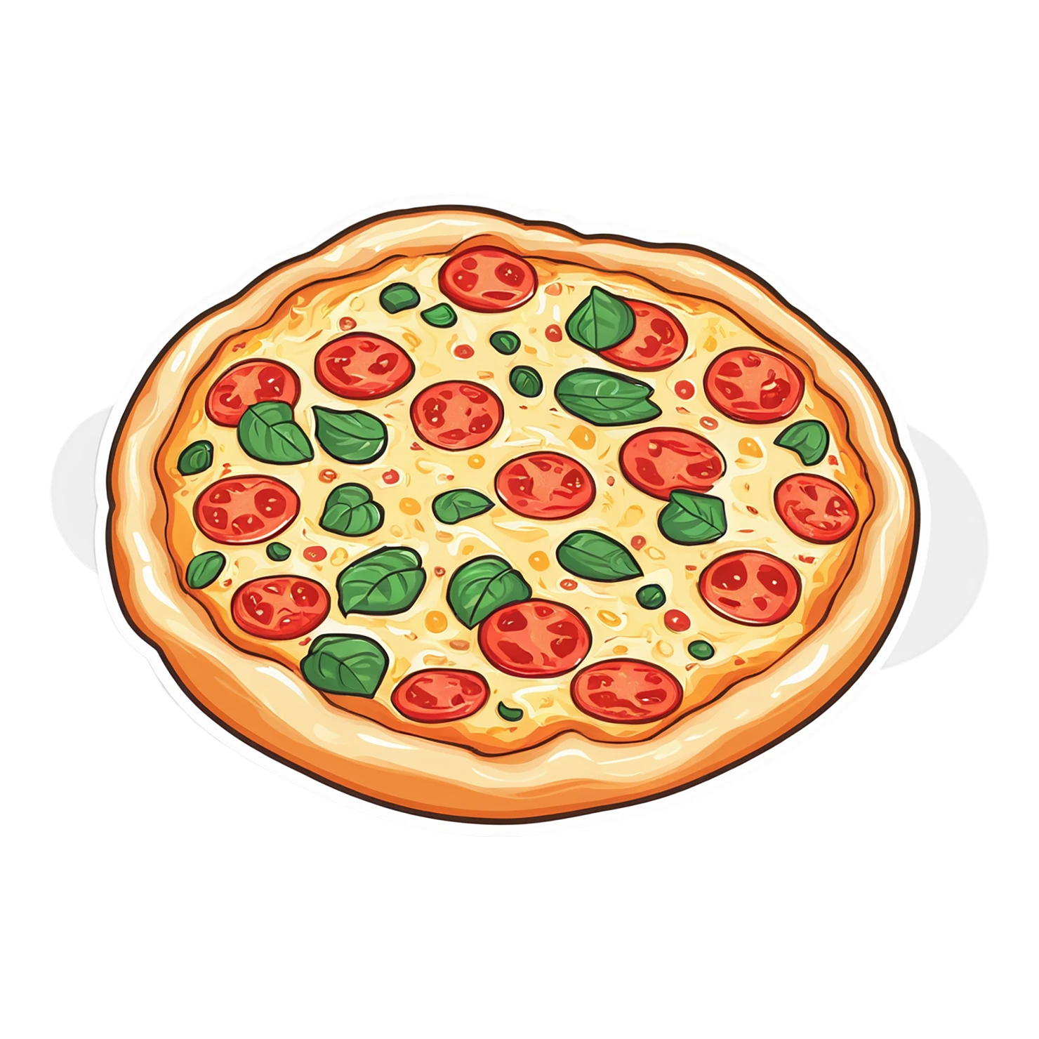 Pizza cute sticker isolated on transparent background #20477