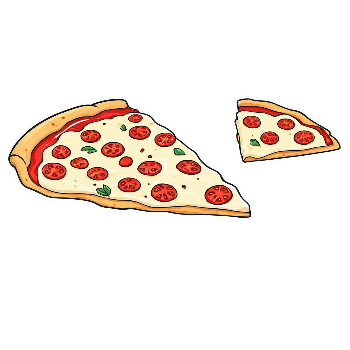 Pizza cute sticker isolated on transparent background #20478