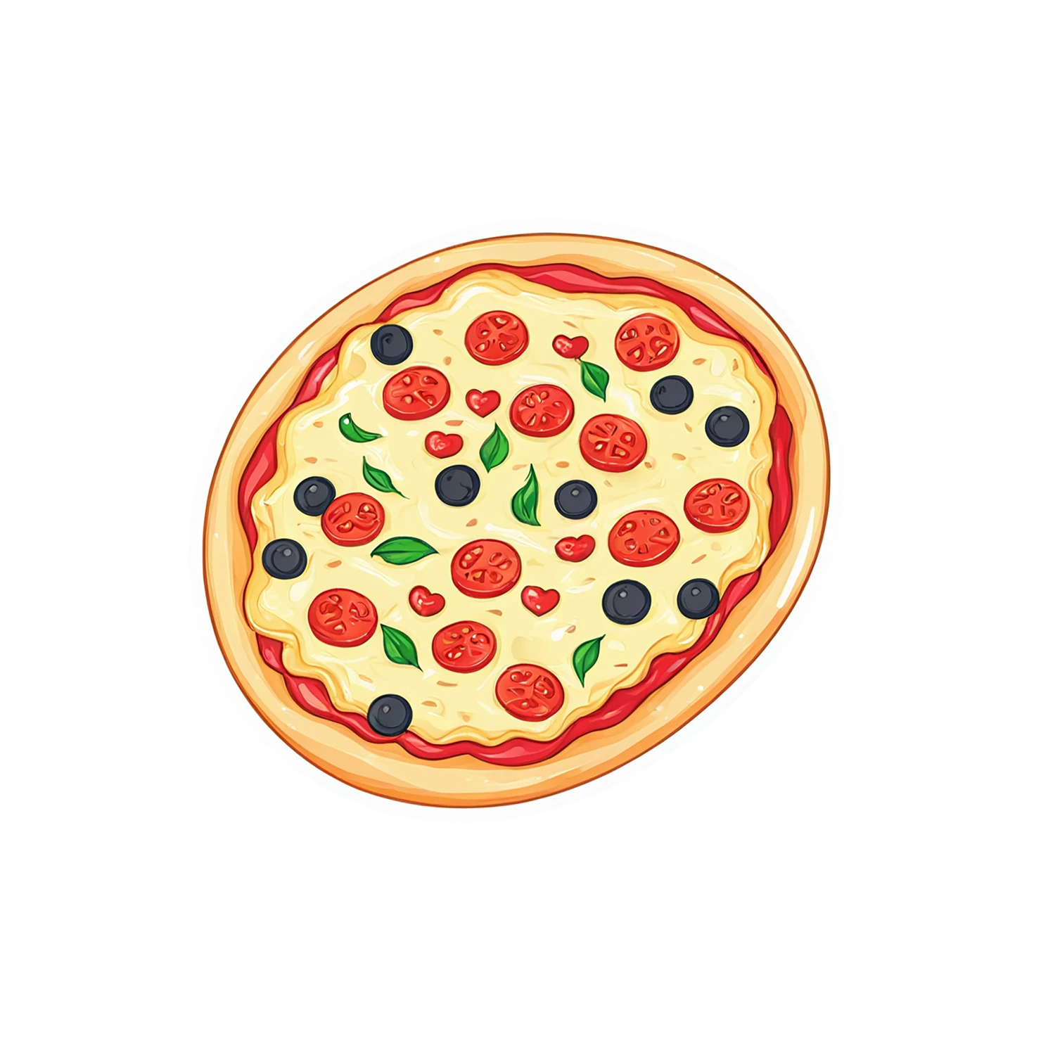 Pizza cute sticker isolated on transparent background #20479