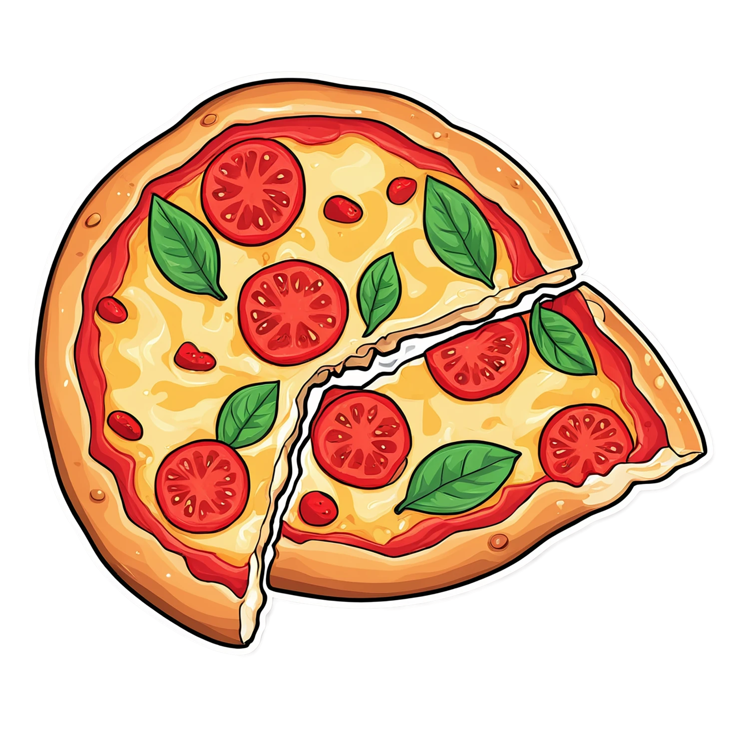 Pizza cute sticker isolated on transparent background #20480
