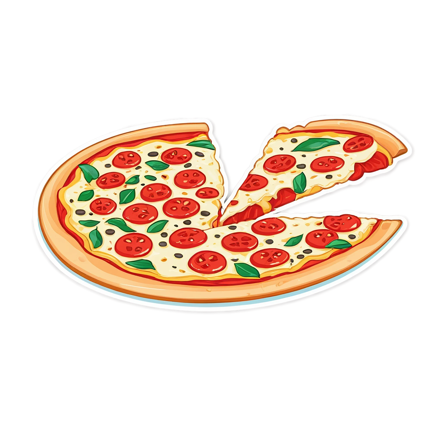 Pizza cute sticker isolated on transparent background #20482