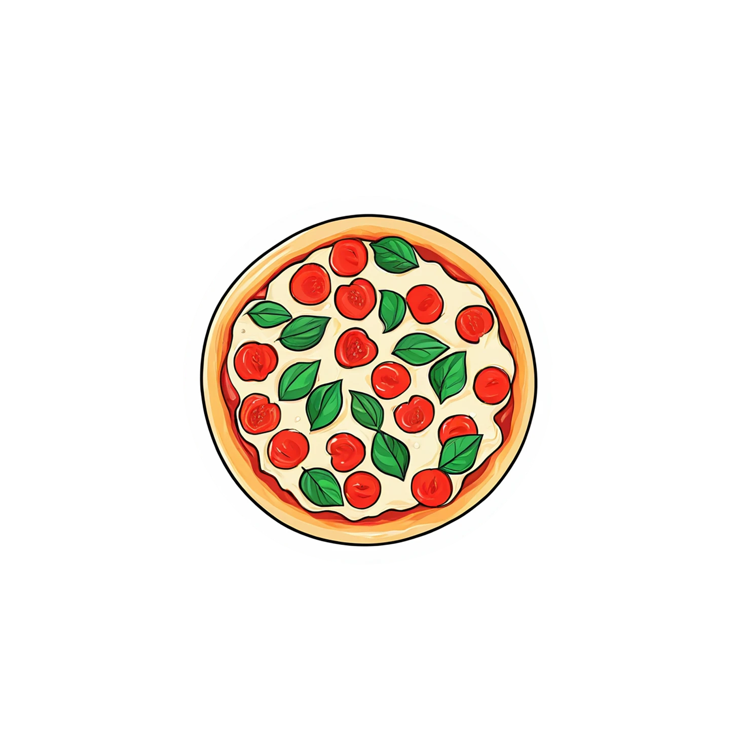 Pizza cute sticker isolated on transparent background #20484