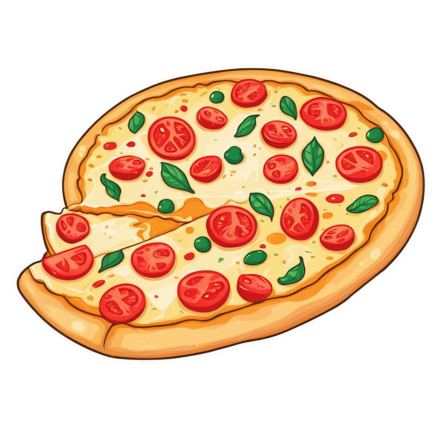 Pizza cute sticker isolated on transparent background #20485