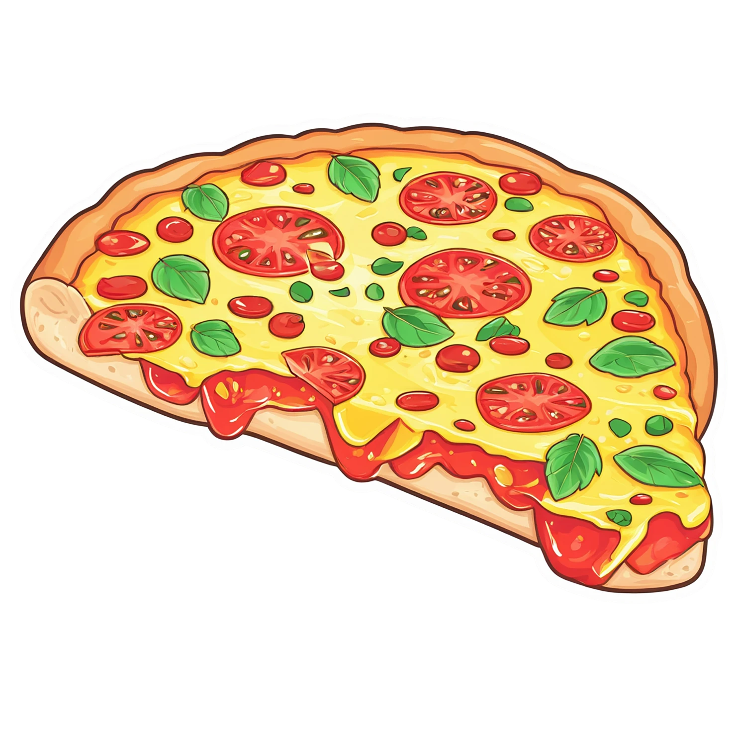 Pizza cute sticker isolated on transparent background #20490