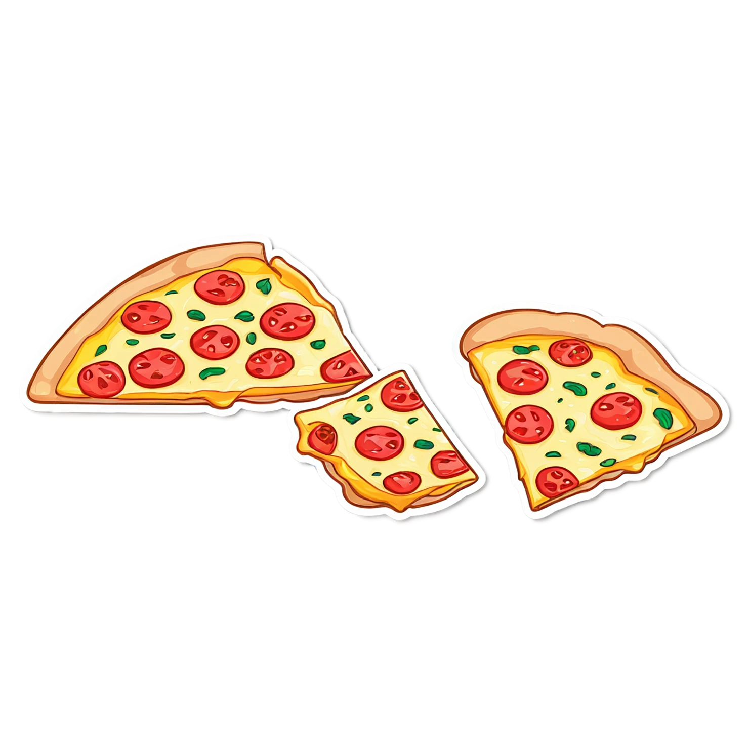 Pizza cute sticker isolated on transparent background #20492