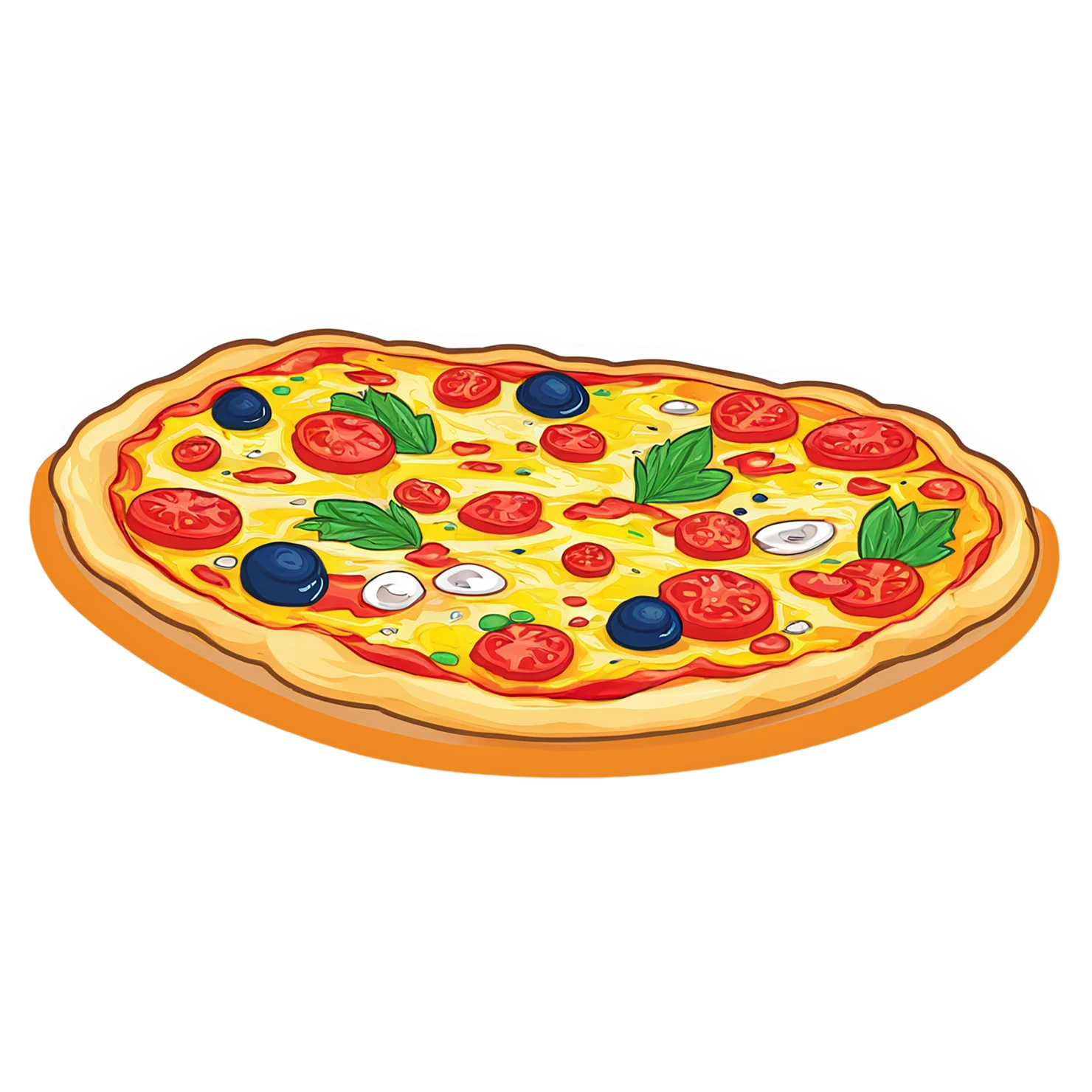 Pizza cute sticker isolated on transparent background #20495
