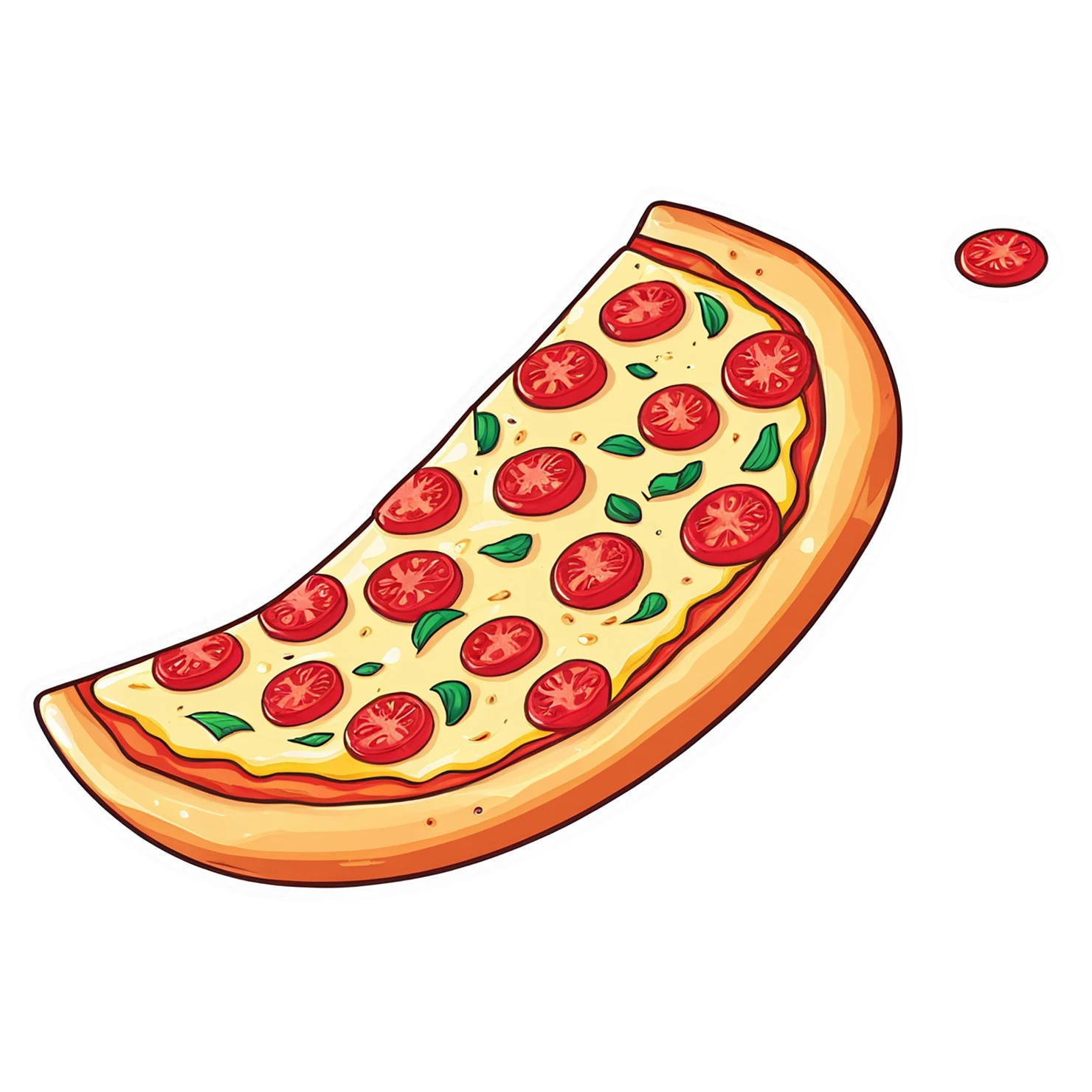 Pizza cute sticker isolated on transparent background #20496