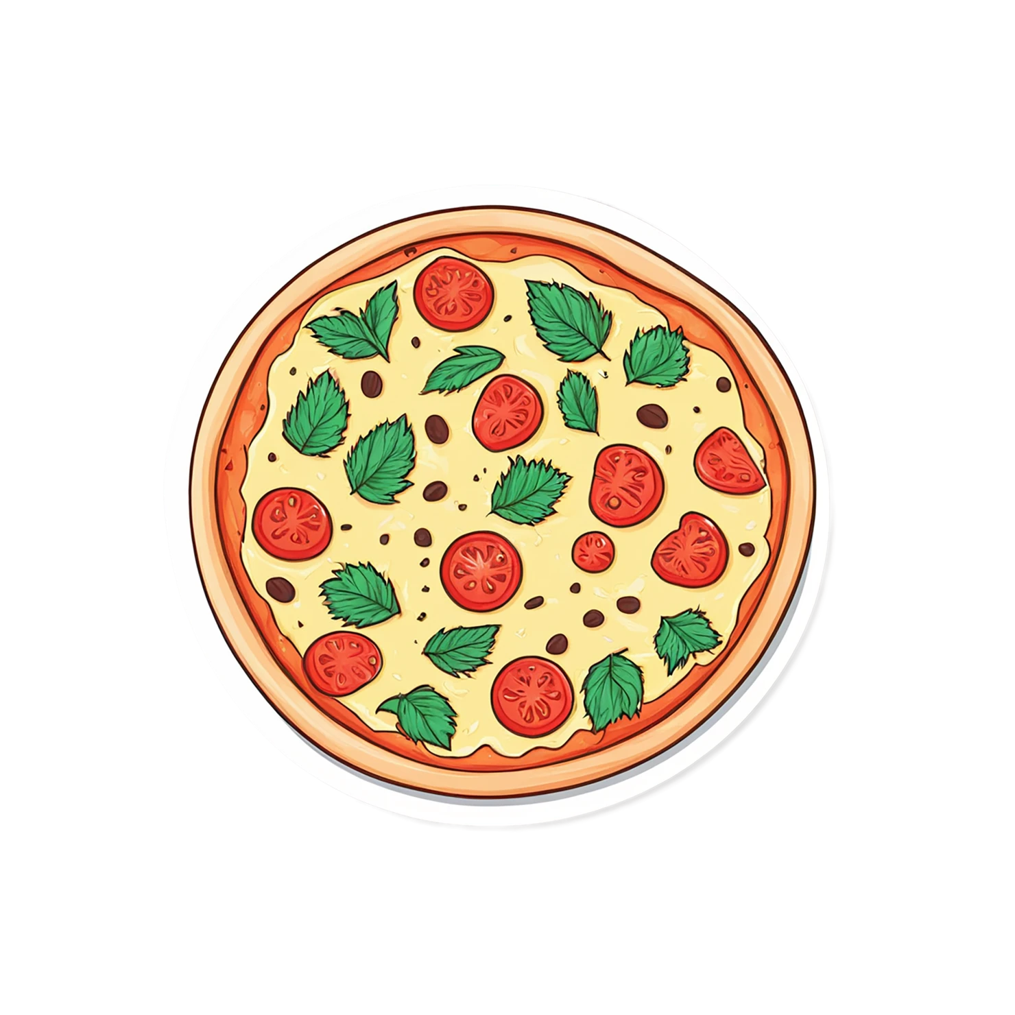Pizza cute sticker isolated on transparent background #20497