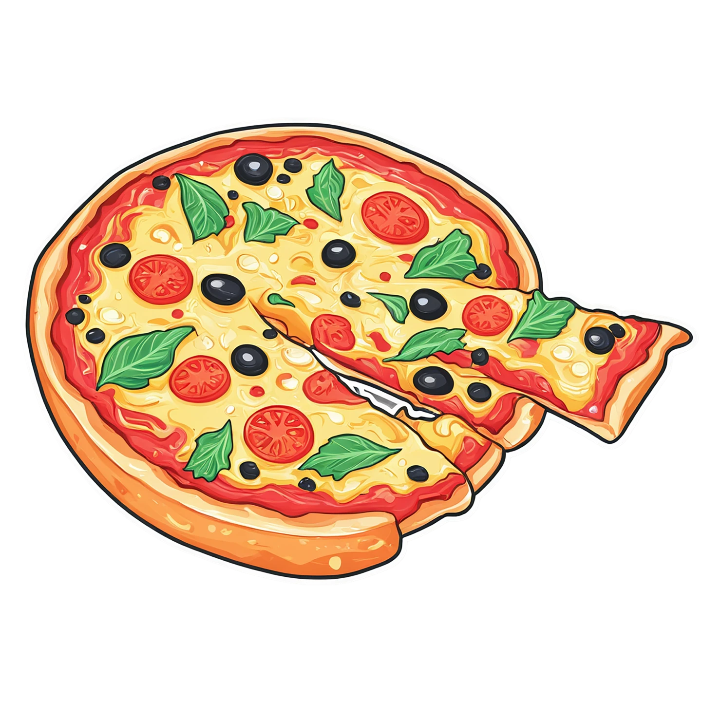 Pizza cute sticker isolated on transparent background #20498