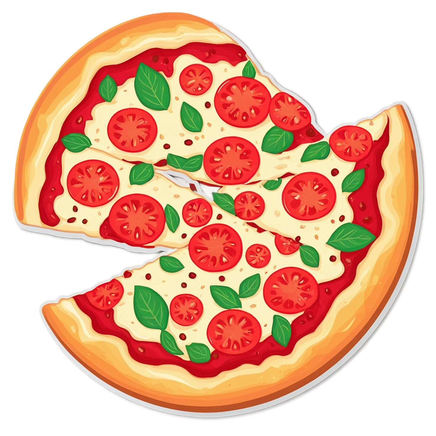 Pizza cute sticker isolated on transparent background #20499