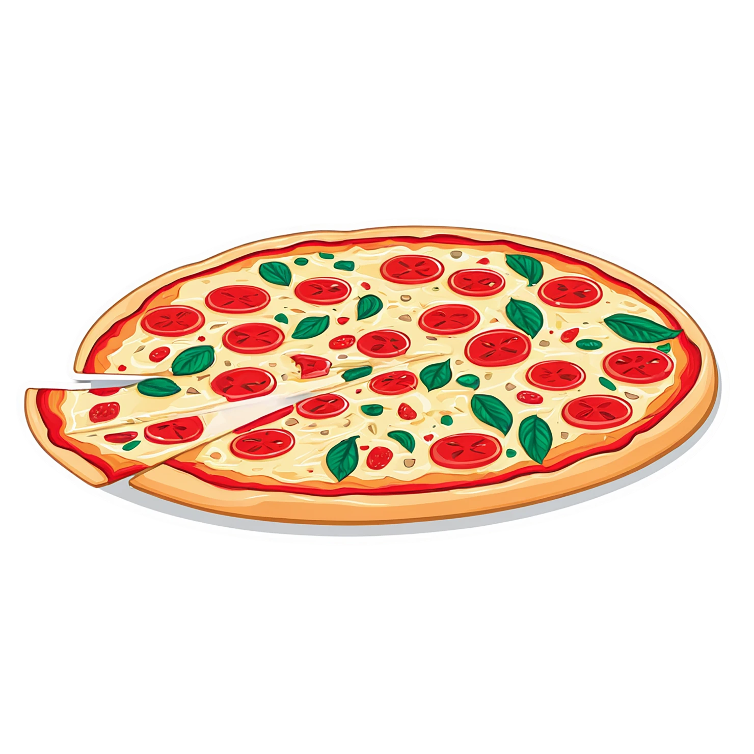 Pizza cute sticker isolated on transparent background #20500