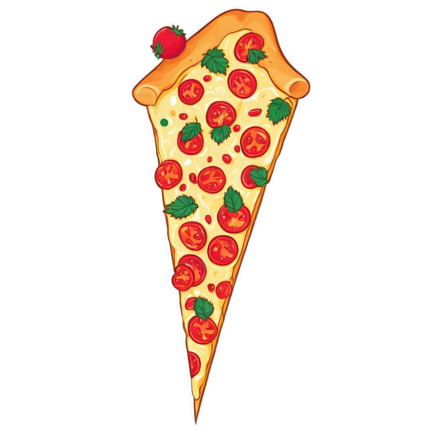 Pizza cute sticker isolated on transparent background #20501