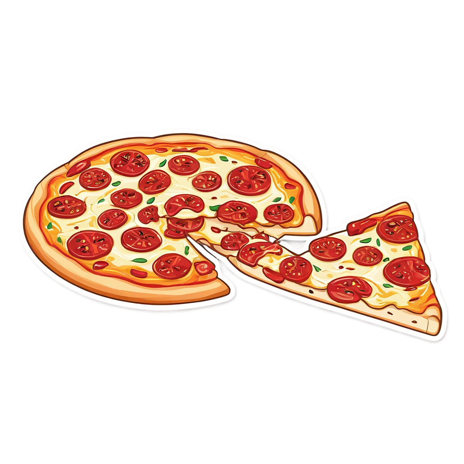 Pizza cute sticker isolated on transparent background #20502