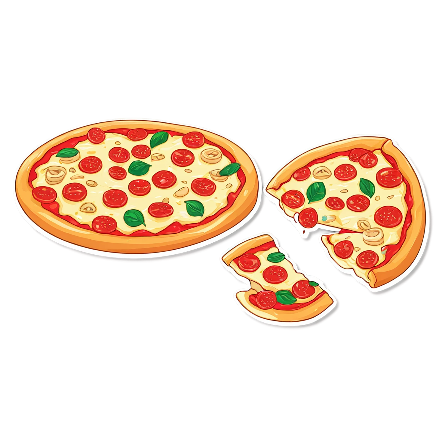 Pizza cute sticker isolated on transparent background #20503